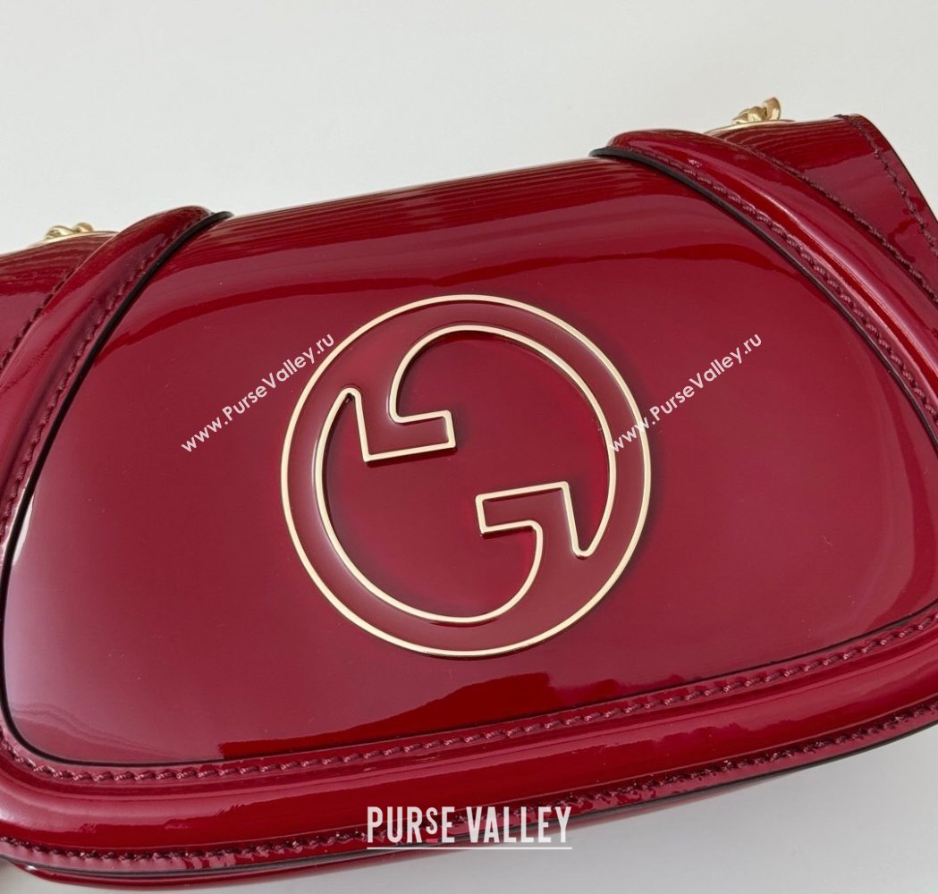 Gucci Blondie Mini Shoulder bag in Patent Leather Red 2025 815711 (DLH-250117083)