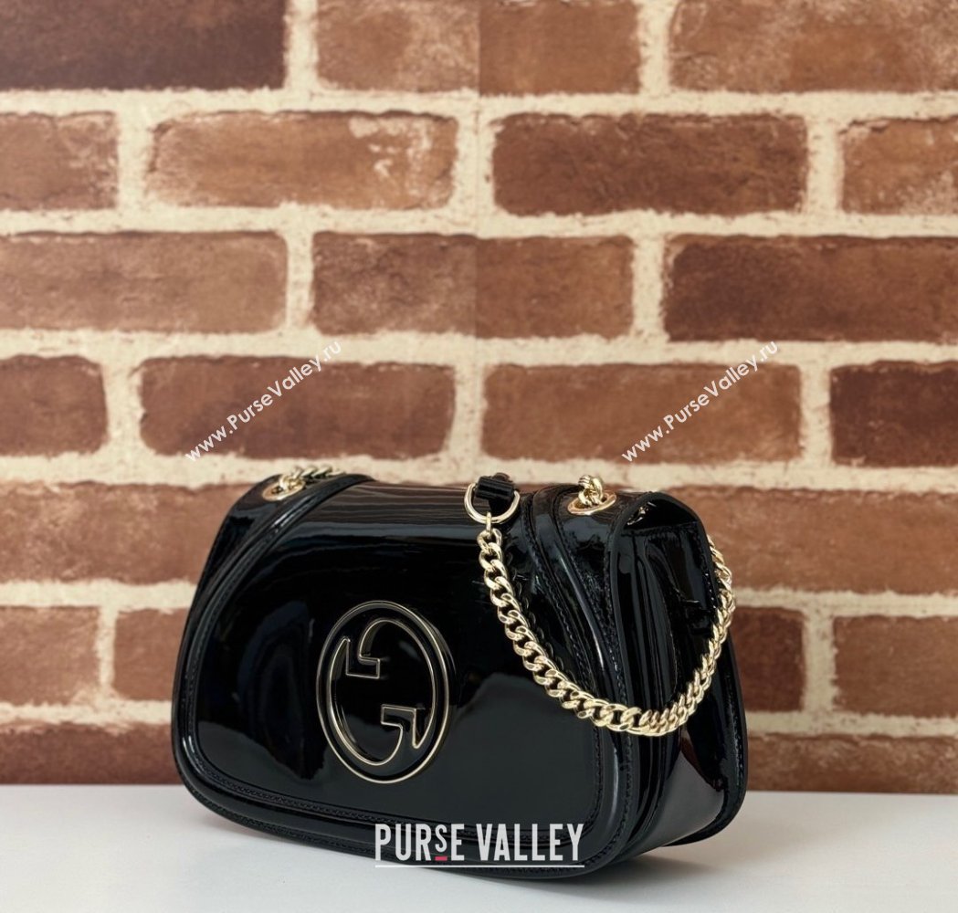 Gucci Blondie Small Shoulder bag in Patent Leather Black 2025 815715 (DLH-250117084)