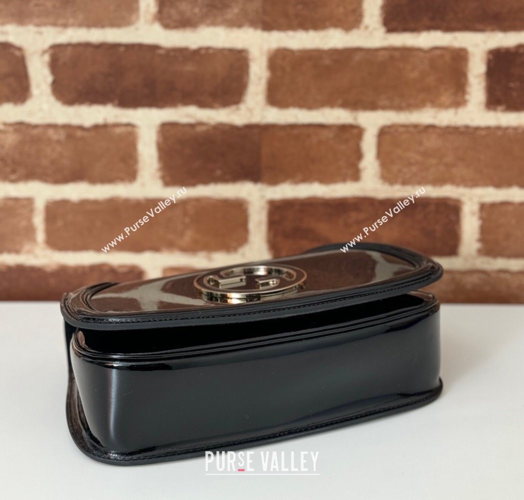 Gucci Blondie Small Shoulder bag in Patent Leather Black 2025 815715 (DLH-250117084)