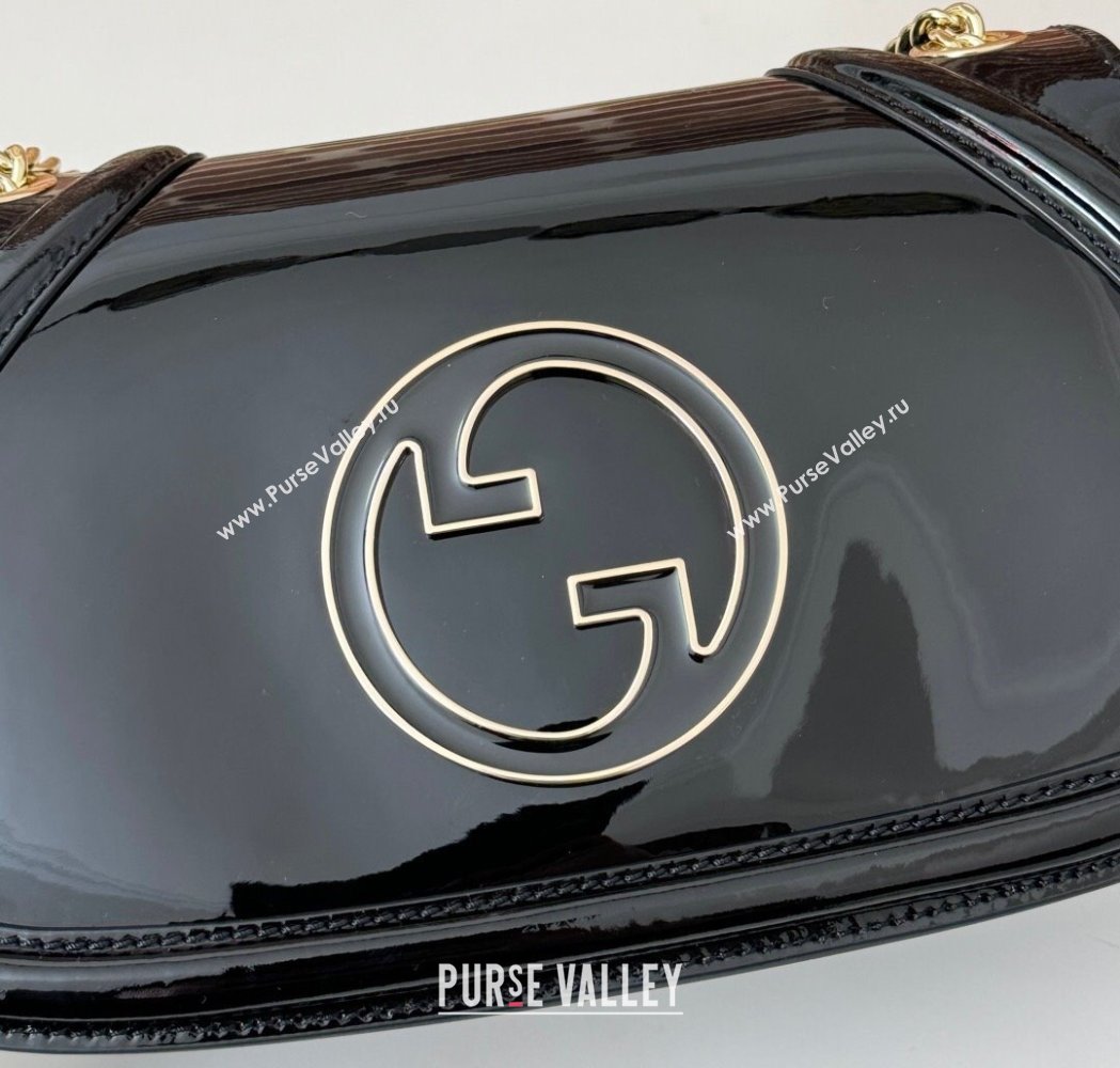 Gucci Blondie Small Shoulder bag in Patent Leather Black 2025 815715 (DLH-250117084)