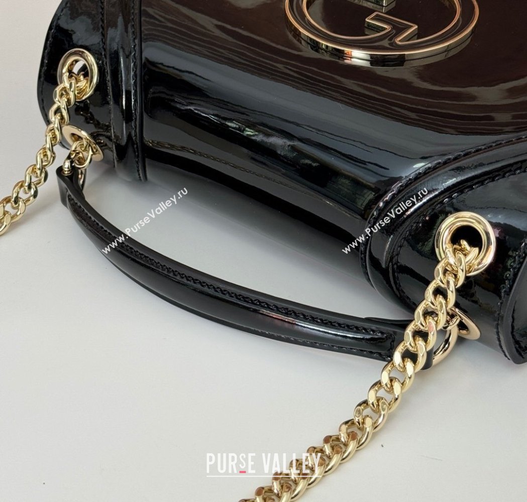 Gucci Blondie Small Shoulder bag in Patent Leather Black 2025 815715 (DLH-250117084)