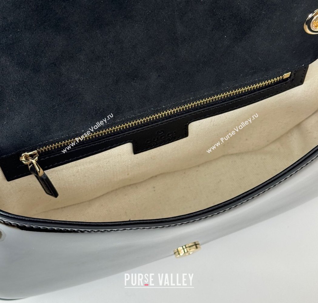 Gucci Blondie Small Shoulder bag in Patent Leather Black 2025 815715 (DLH-250117084)