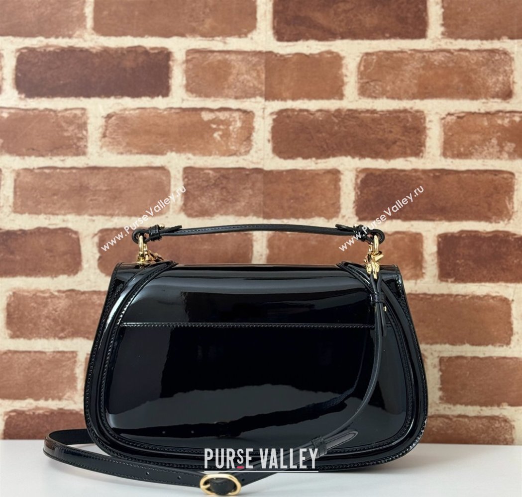 Gucci Blondie Medium Top Handle bag in Patent Leather Black 2025 815719 (DLH-250117086)