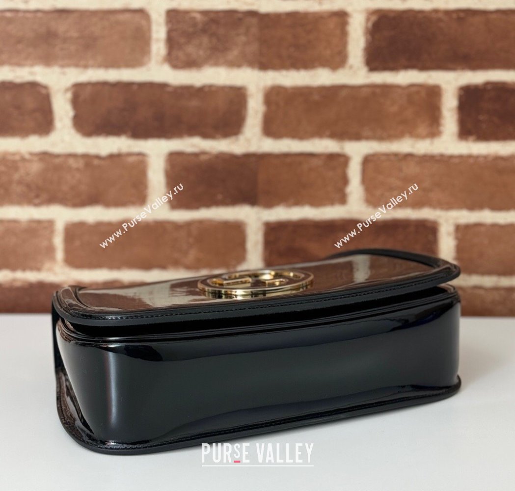 Gucci Blondie Medium Top Handle bag in Patent Leather Black 2025 815719 (DLH-250117086)