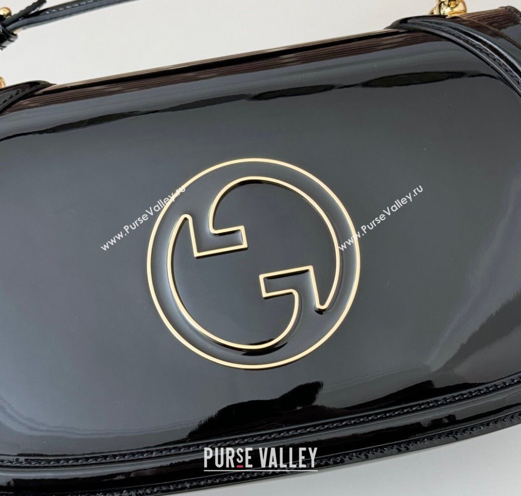 Gucci Blondie Medium Top Handle bag in Patent Leather Black 2025 815719 (DLH-250117086)