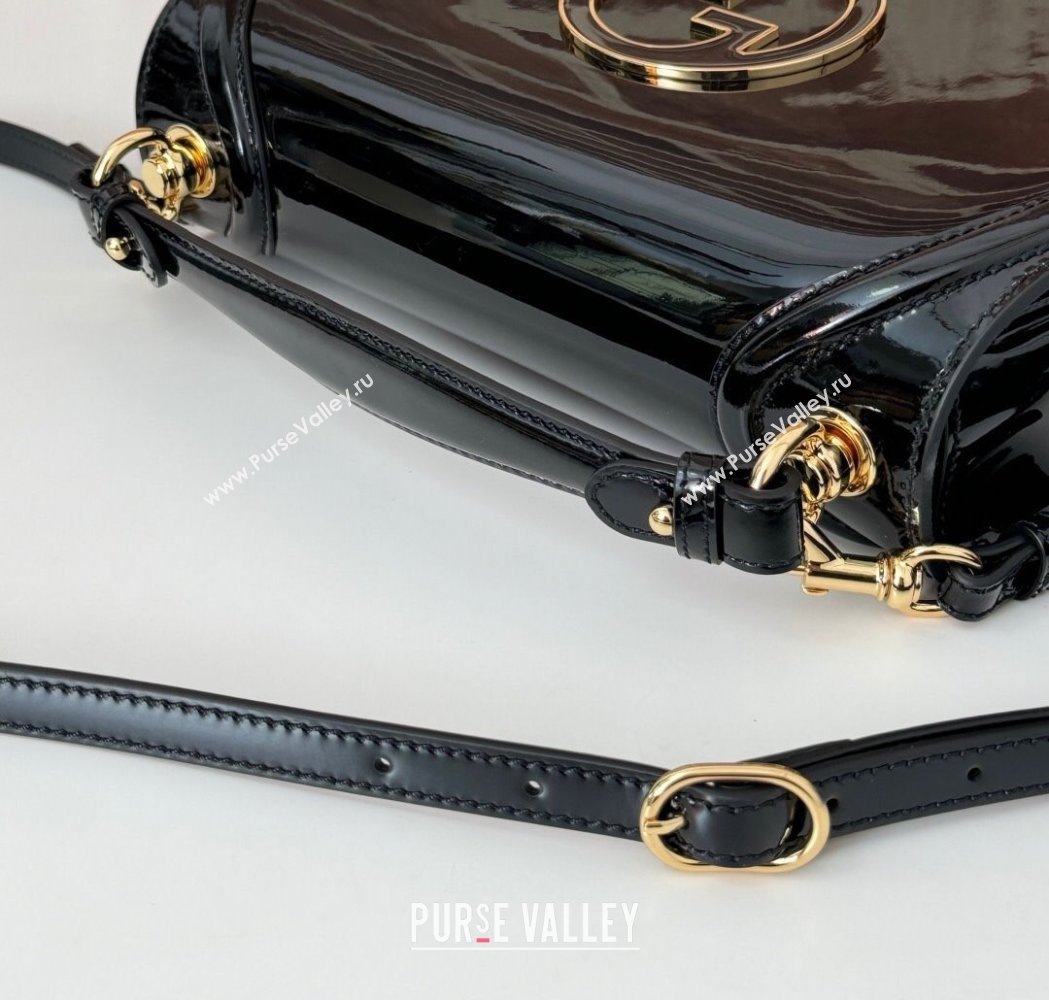 Gucci Blondie Medium Top Handle bag in Patent Leather Black 2025 815719 (DLH-250117086)