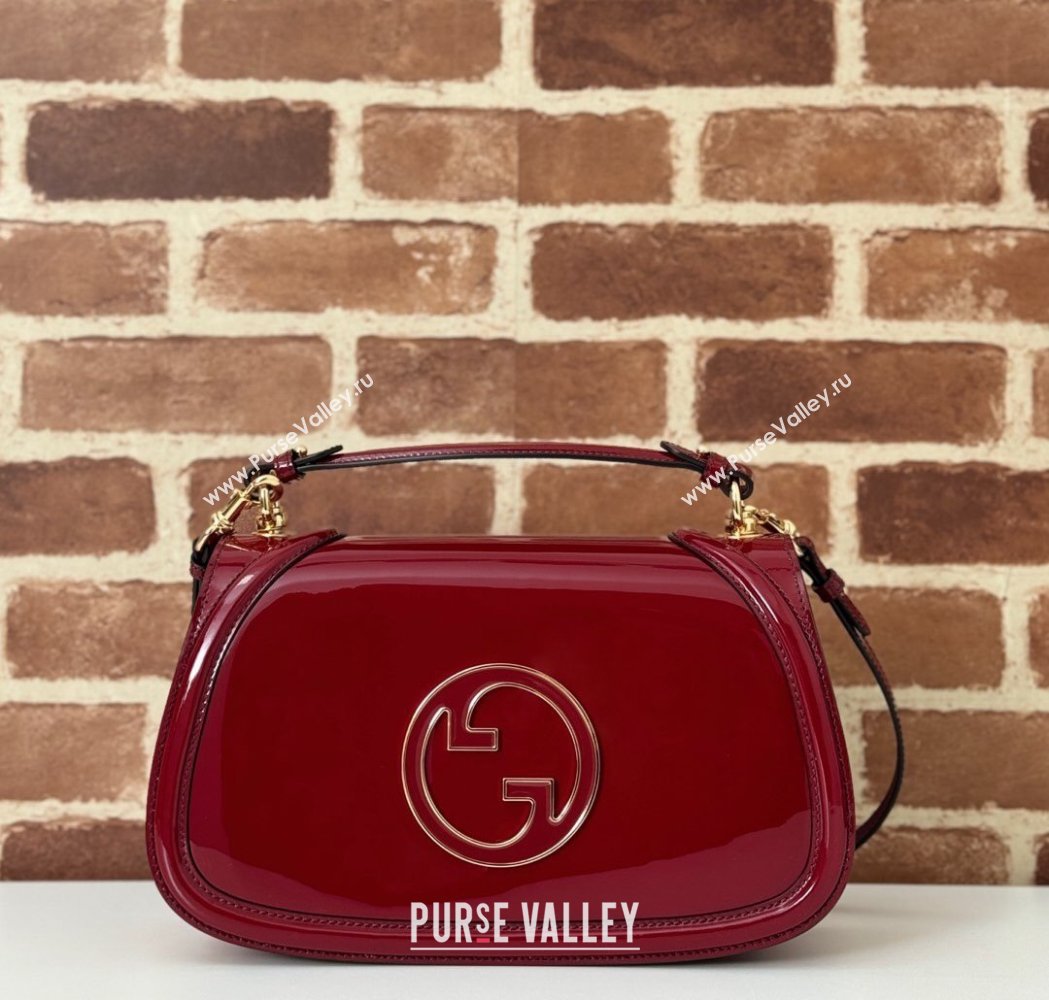 Gucci Blondie Medium Top Handle bag in Patent Leather Red 2025 815719 (DLH-250117087)