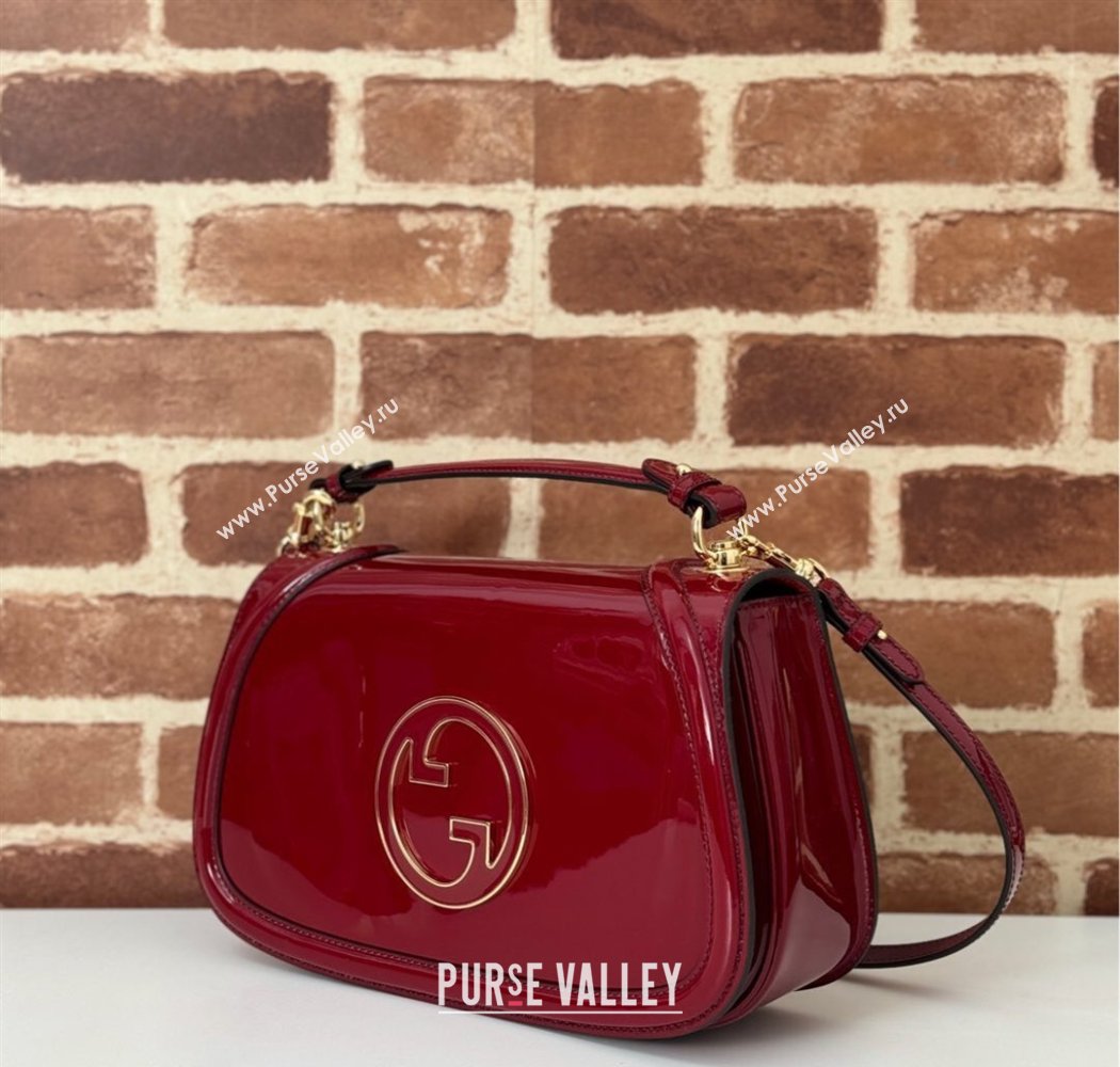 Gucci Blondie Medium Top Handle bag in Patent Leather Red 2025 815719 (DLH-250117087)