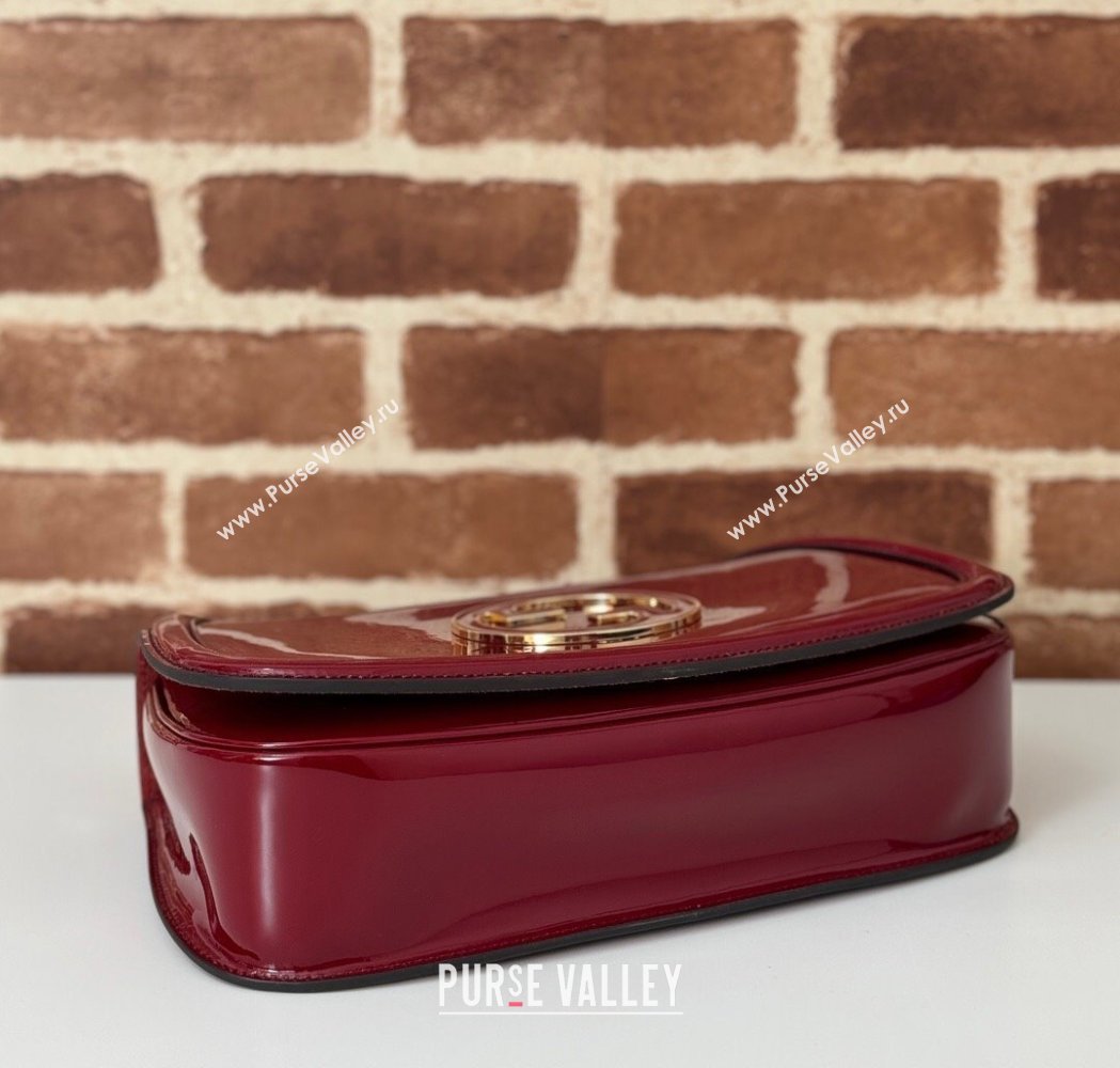 Gucci Blondie Medium Top Handle bag in Patent Leather Red 2025 815719 (DLH-250117087)
