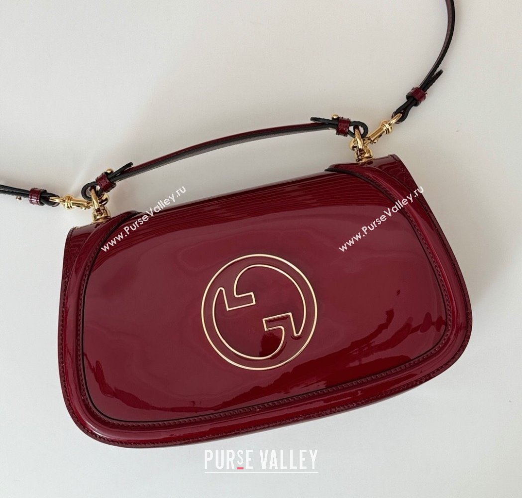 Gucci Blondie Medium Top Handle bag in Patent Leather Red 2025 815719 (DLH-250117087)