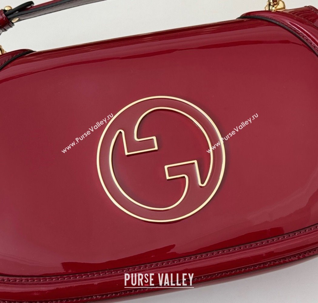 Gucci Blondie Medium Top Handle bag in Patent Leather Red 2025 815719 (DLH-250117087)