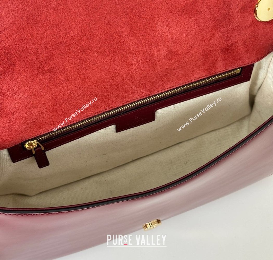 Gucci Blondie Medium Top Handle bag in Patent Leather Red 2025 815719 (DLH-250117087)
