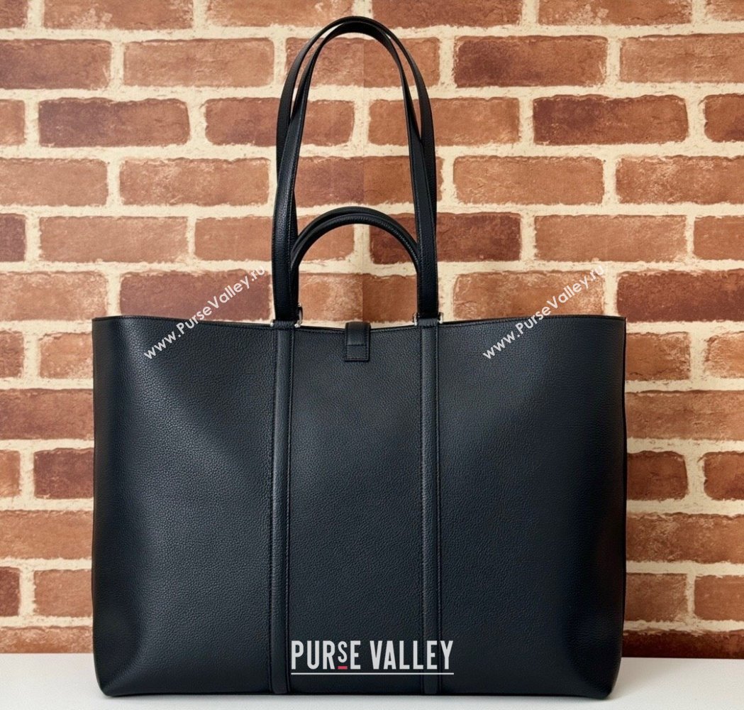 Gucci Mens Leather Large Tote Bag with Web Black 2025 816753 (DLH-250117053)