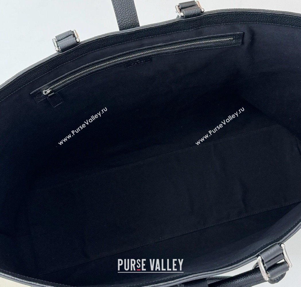 Gucci Mens Leather Large Tote Bag with Web Black 2025 816753 (DLH-250117053)