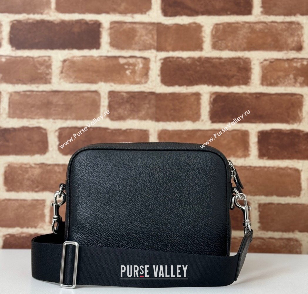 Gucci Mens Leather Small Crossbody Bag with Web Black 2025 816751 (DLH-250117054)