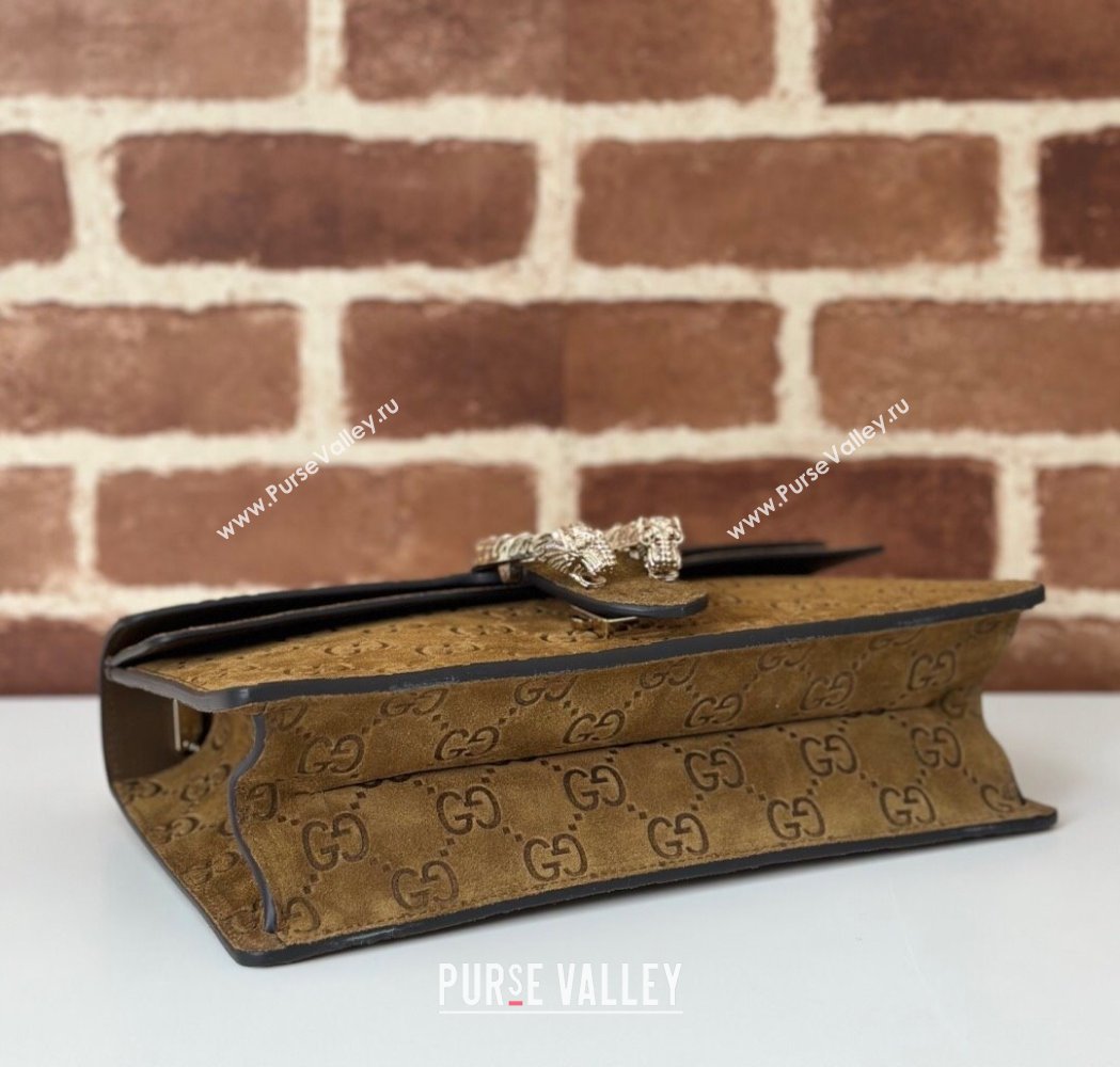Gucci Dionysus Small Chain Shoulder Bag in GG Suede Brown 2025 818145 (DLH-250117007)