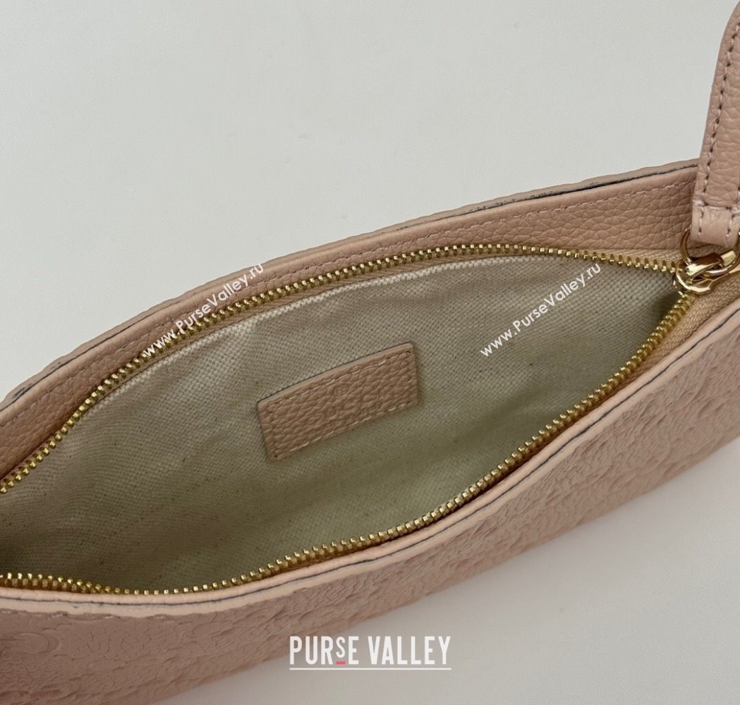 Gucci GG Grainy Leather Emblem Super Mini bag Pink 2025 815278 (DLH-250117061)