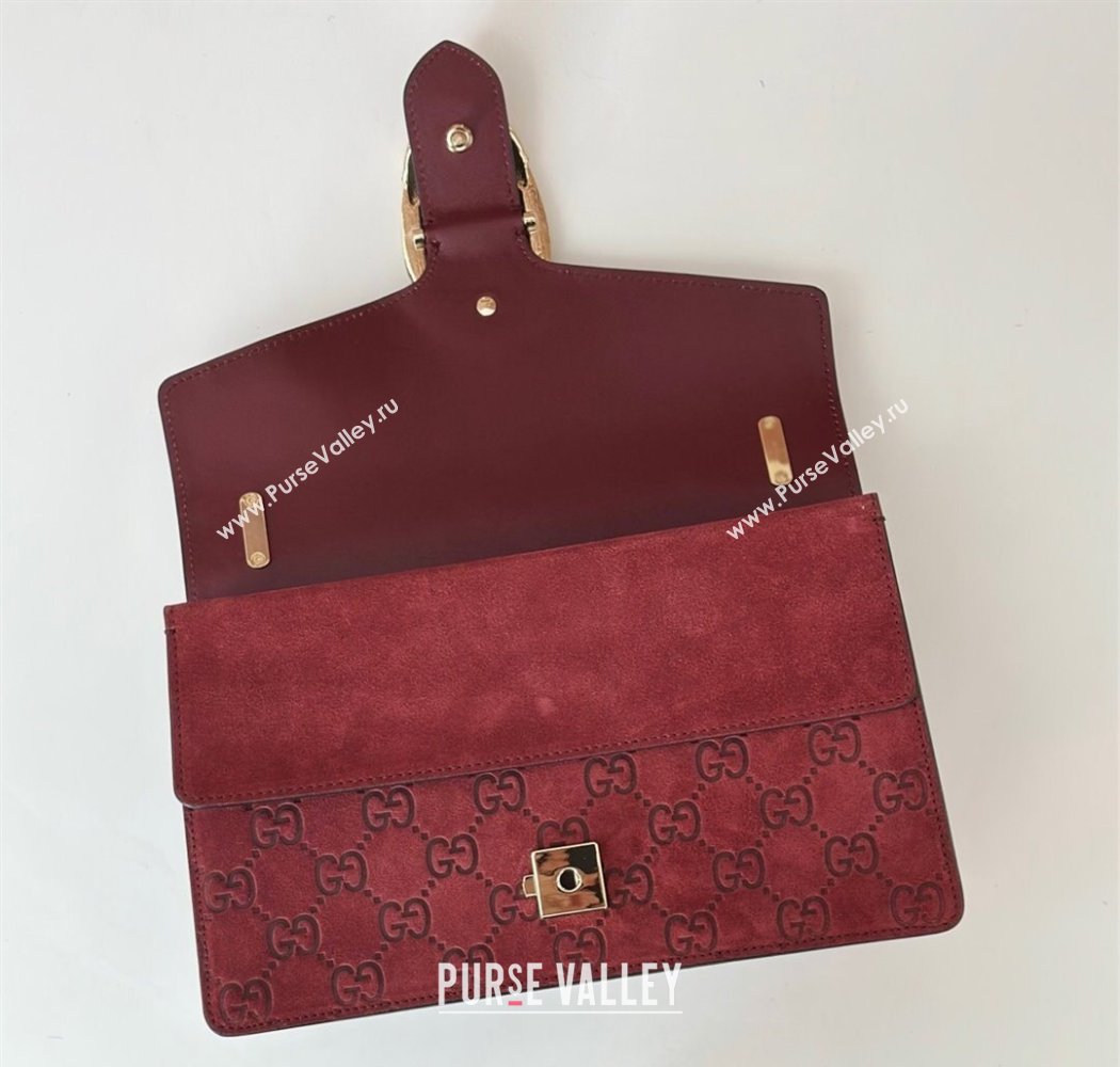 Gucci Dionysus Small Chain Shoulder Bag in GG Suede Red 2025 818145 (DLH-250117009)