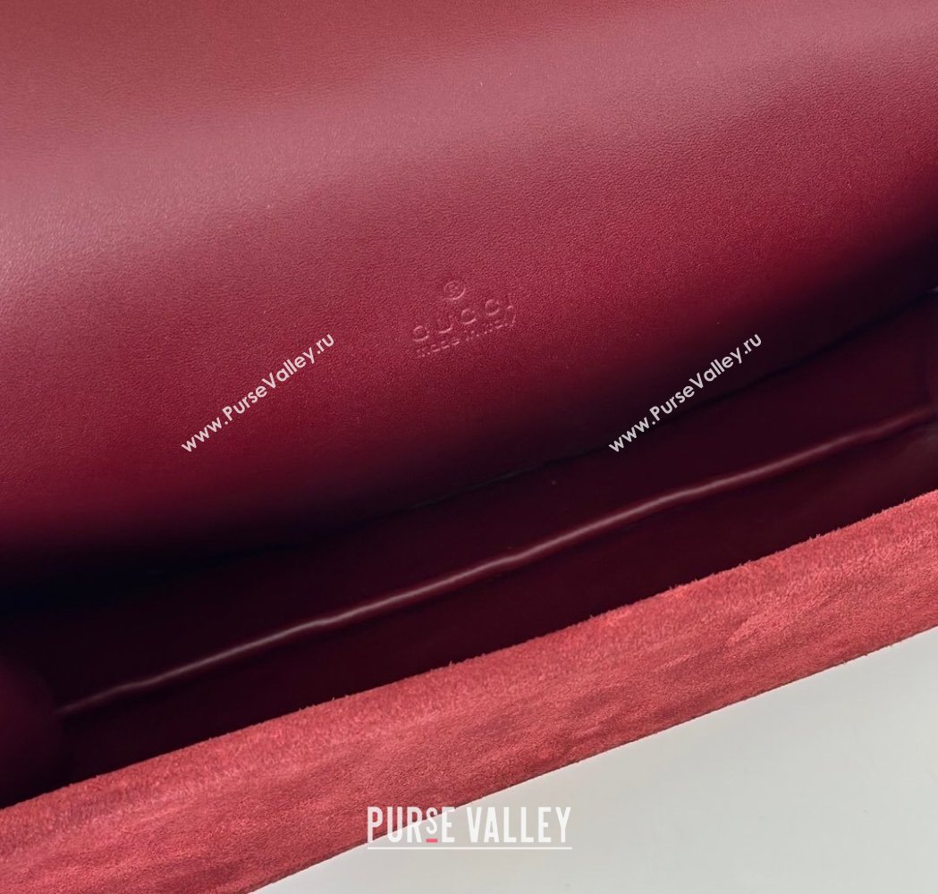 Gucci Dionysus Small Chain Shoulder Bag in GG Suede Red 2025 818145 (DLH-250117009)