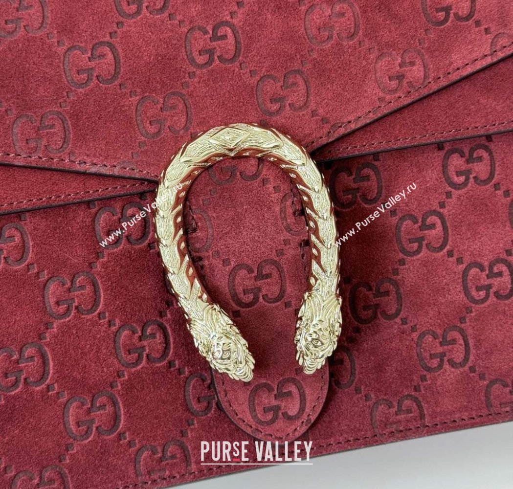 Gucci Dionysus Small Top Handle Bag in GG Suede Red 2025 813399 (DLH-250117011)