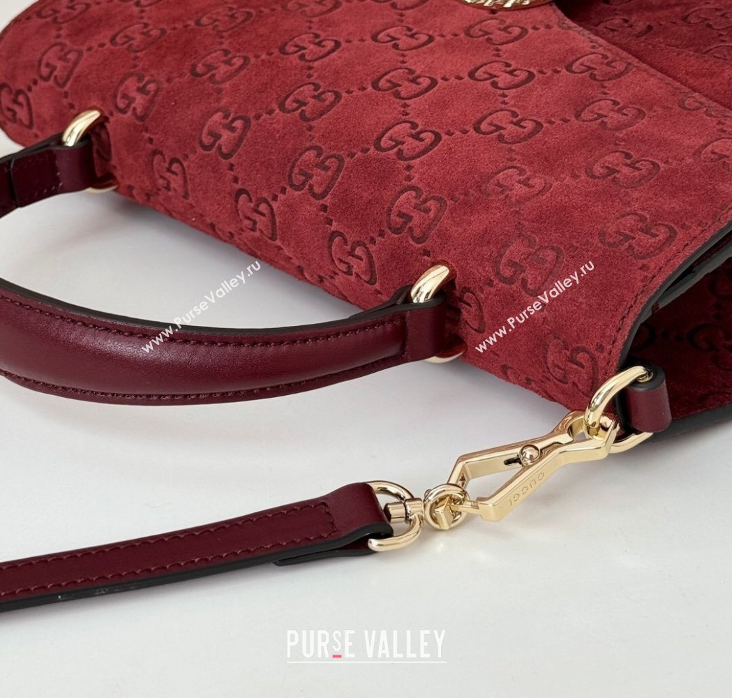 Gucci Dionysus Small Top Handle Bag in GG Suede Red 2025 813399 (DLH-250117011)
