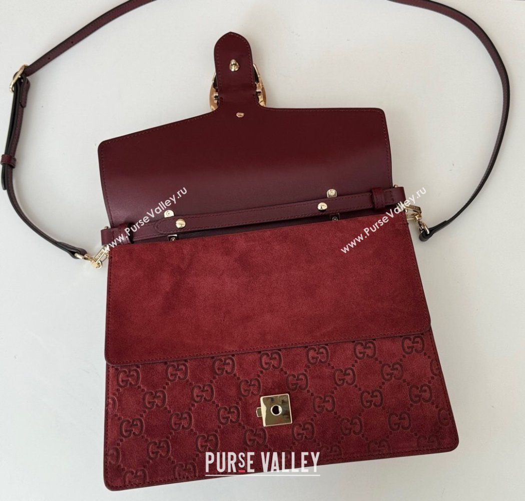 Gucci Dionysus Small Top Handle Bag in GG Suede Red 2025 813399 (DLH-250117011)