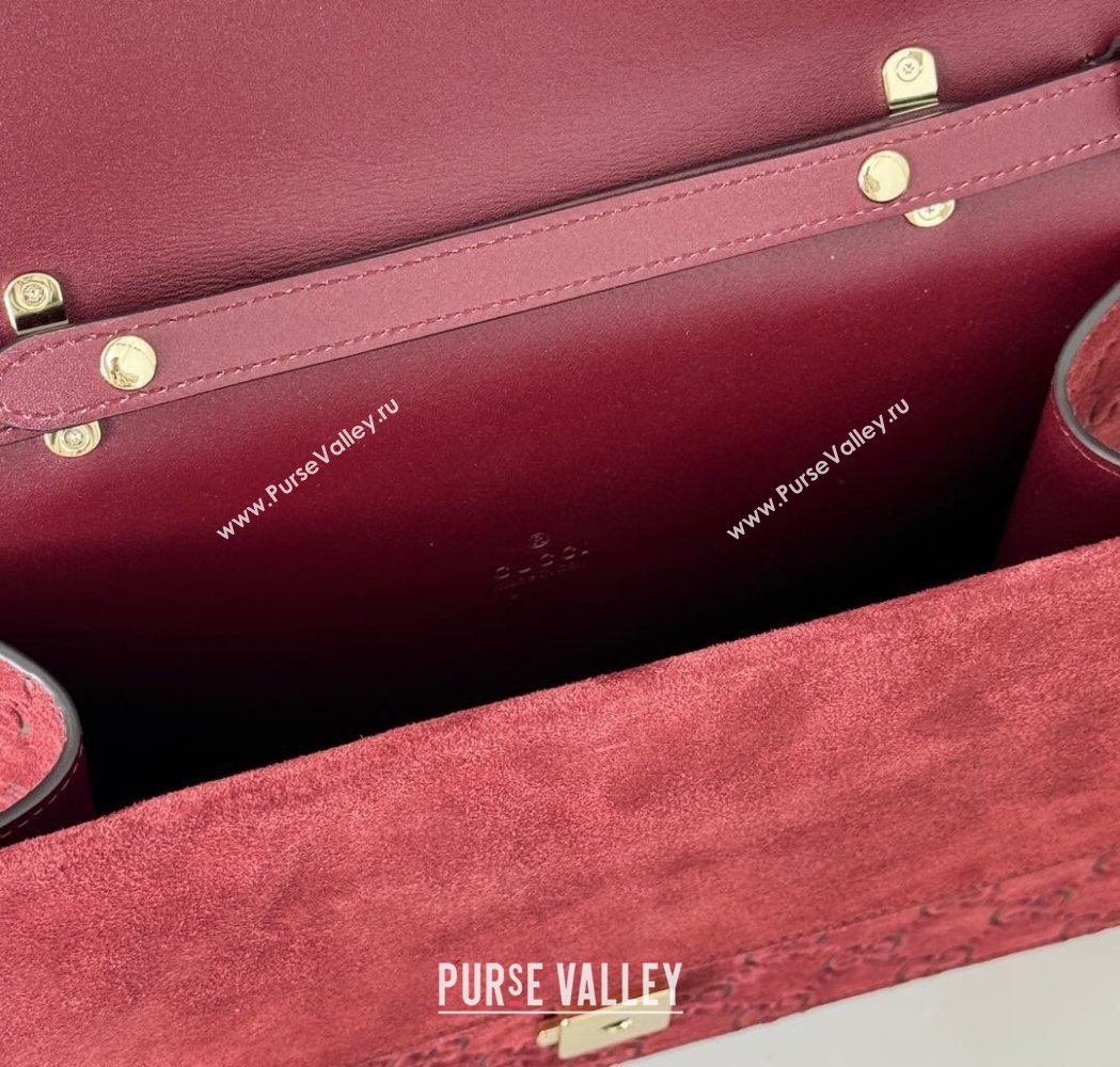 Gucci Dionysus Small Top Handle Bag in GG Suede Red 2025 813399 (DLH-250117011)