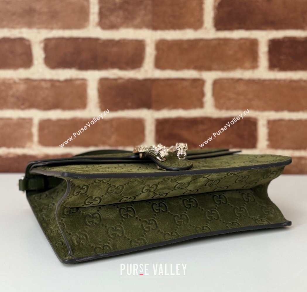Gucci Dionysus Small Top Handle Bag in GG Suede Green 2025 813399 (DLH-250117012)