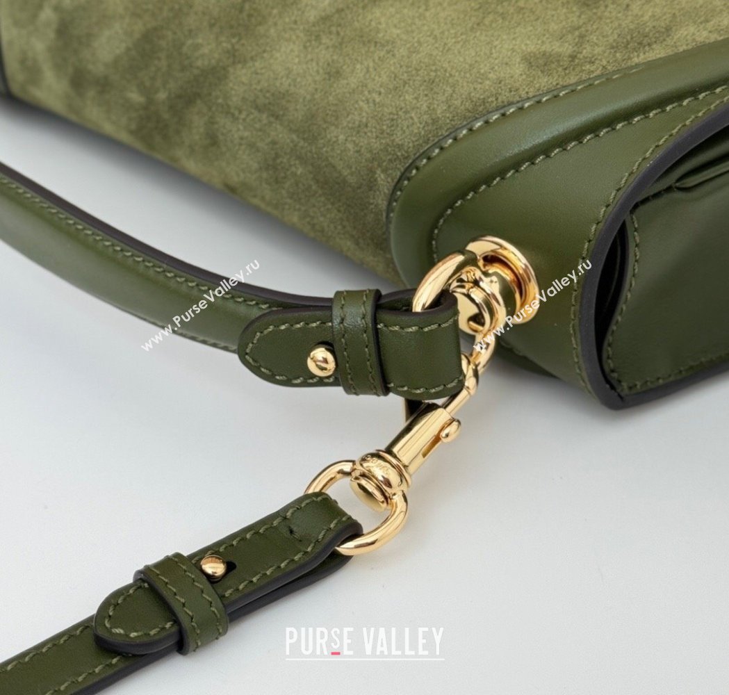 Gucci Blondie Suede Medium Top Handle Bag 815719 Green 2024 (DLH-250117089)