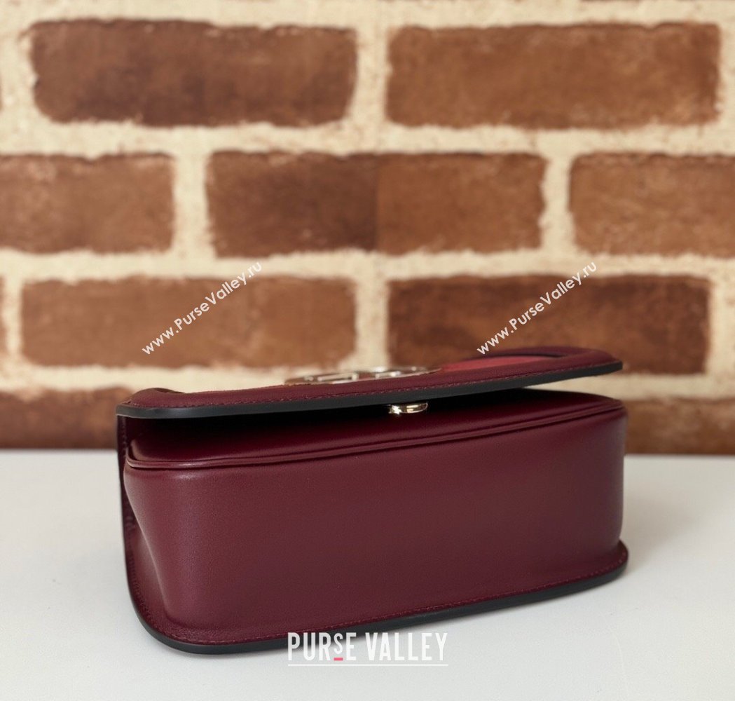 Gucci Blondie Mini Shoulder Bag in Suede Burgundy 2024 815711 (DLH-250117097)
