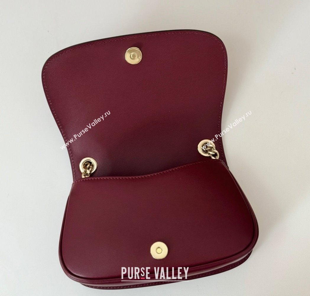 Gucci Blondie Mini Shoulder Bag in Suede Burgundy 2024 815711 (DLH-250117097)