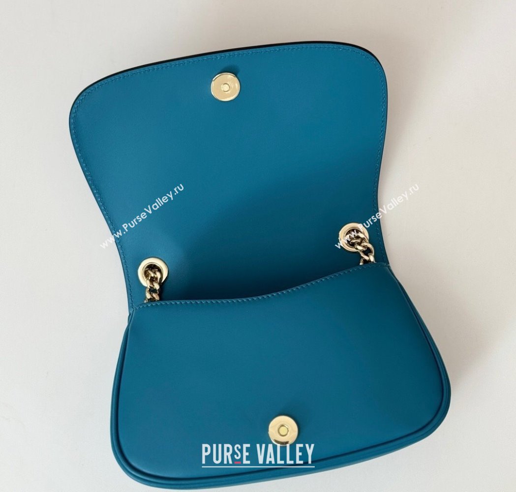 Gucci Blondie Mini Shoulder Bag in Suede Light Blue 2024 815711 (DLH-250117098)