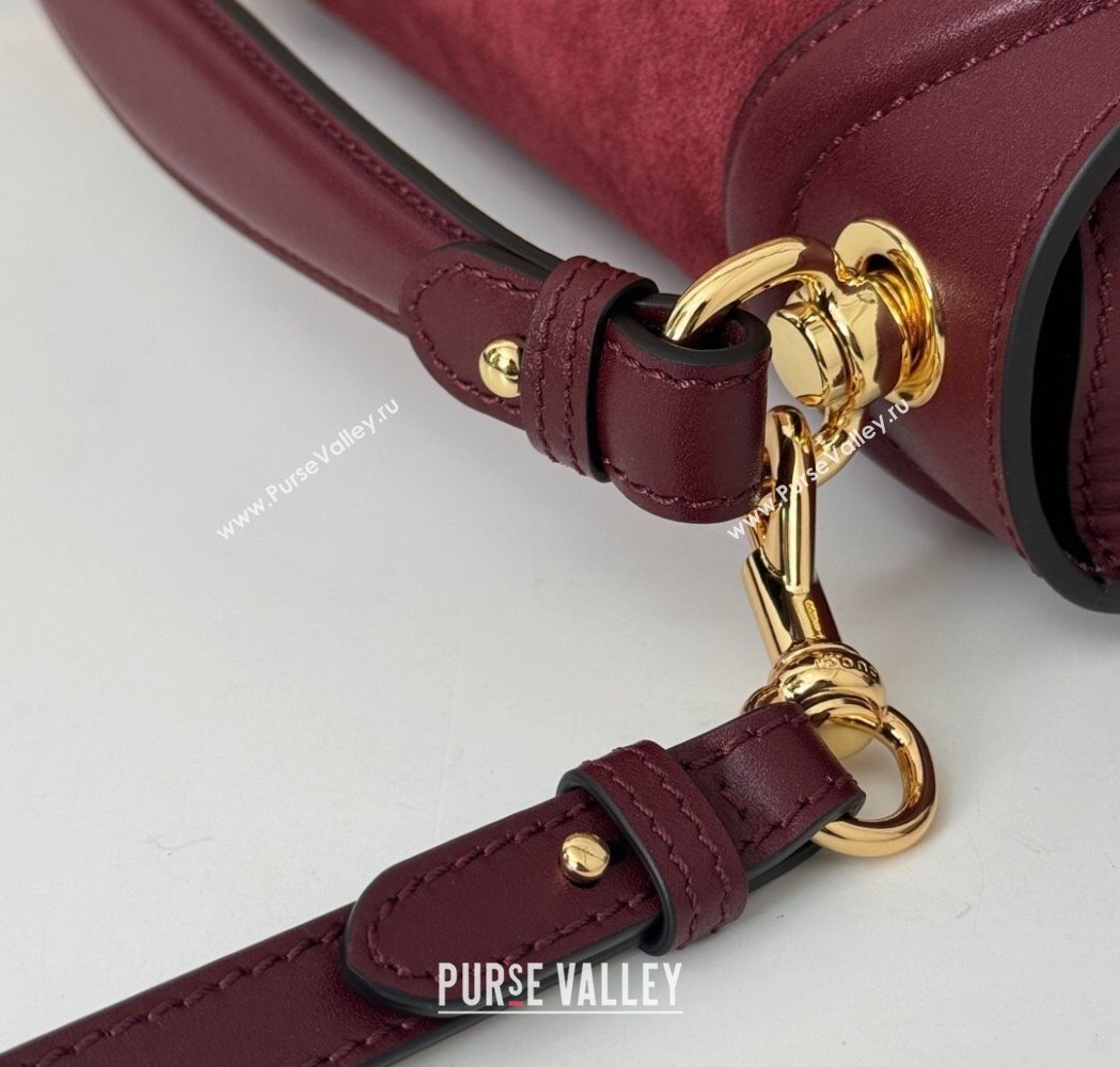 Gucci Blondie Suede Medium Top Handle Bag 815719 Burgundy 2024 (DLH-250117091)