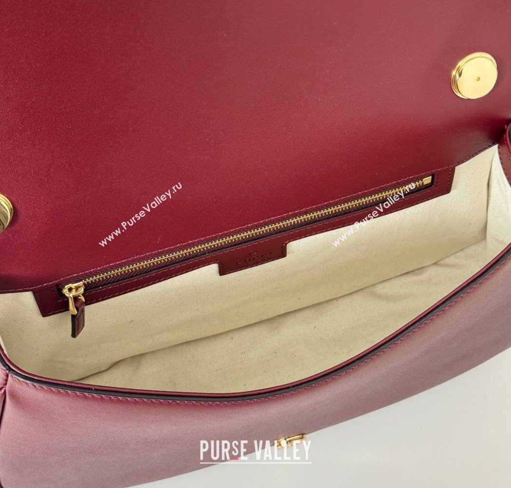 Gucci Blondie Suede Medium Top Handle Bag 815719 Burgundy 2024 (DLH-250117091)