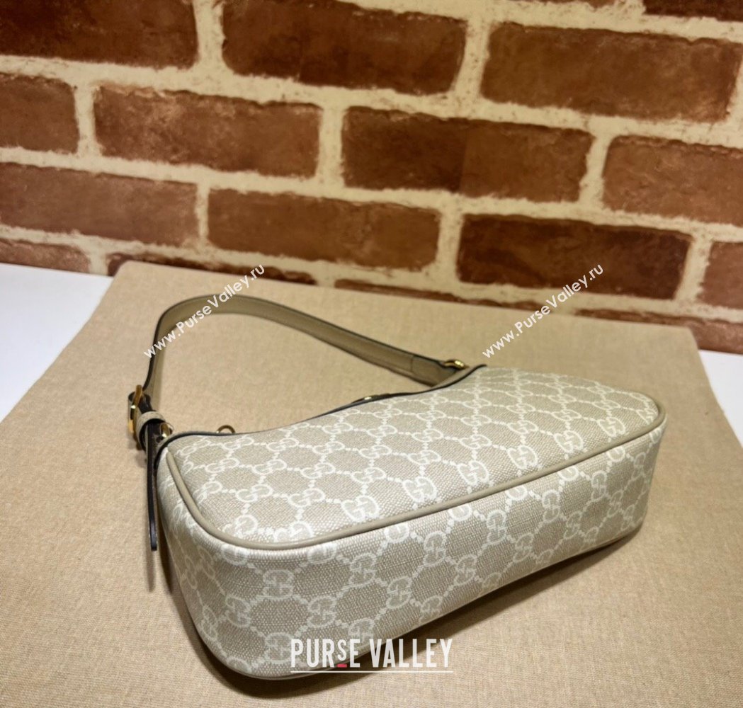 Gucci Ophidia Small Shoulder Bag in GG Canvas and Leather Beige/White 2025 735145 (DLH-250117102)