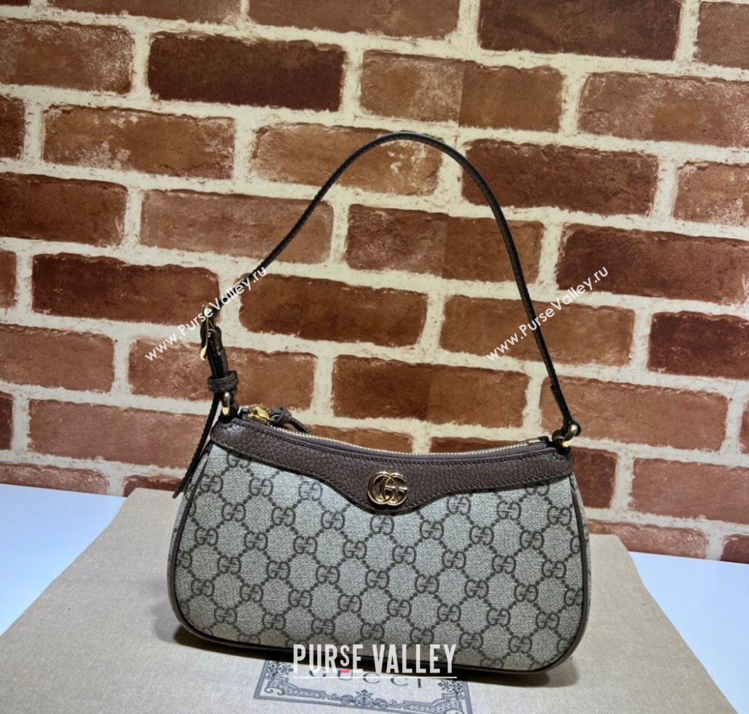 Gucci Ophidia Small Shoulder Bag in GG Canvas and Leather Beige/Brown 2025 735145 (DLH-250117103)
