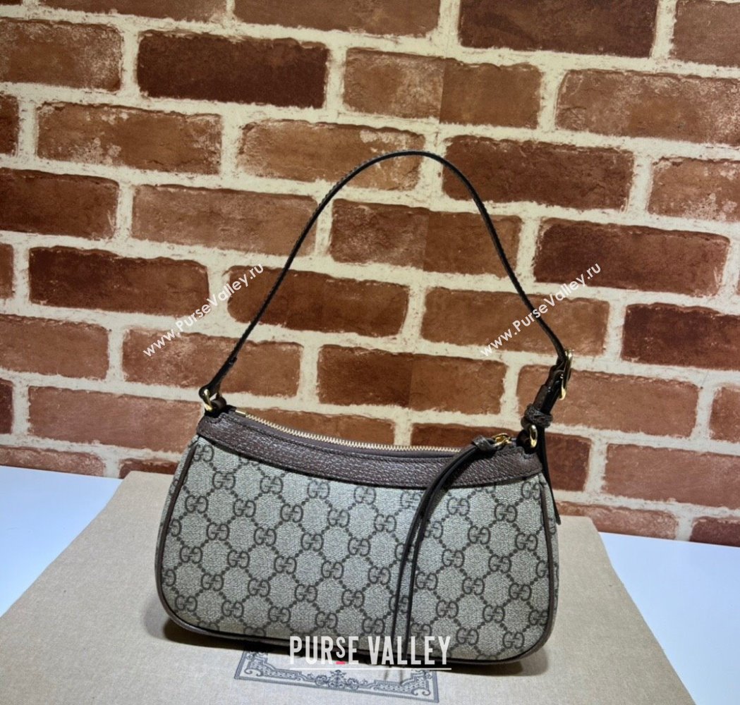 Gucci Ophidia Small Shoulder Bag in GG Canvas and Leather Beige/Brown 2025 735145 (DLH-250117103)