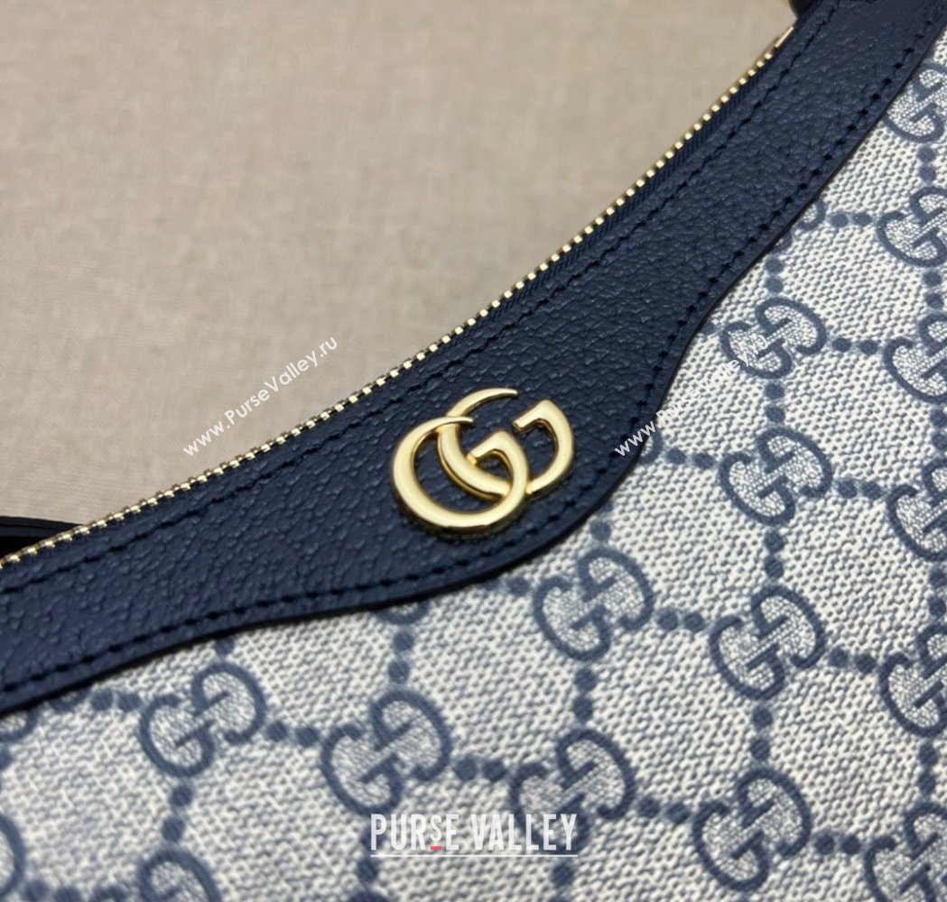 Gucci Ophidia Small Shoulder Bag in GG Canvas and Leather Beige/Blue 2025 735145 (DLH-250117104)