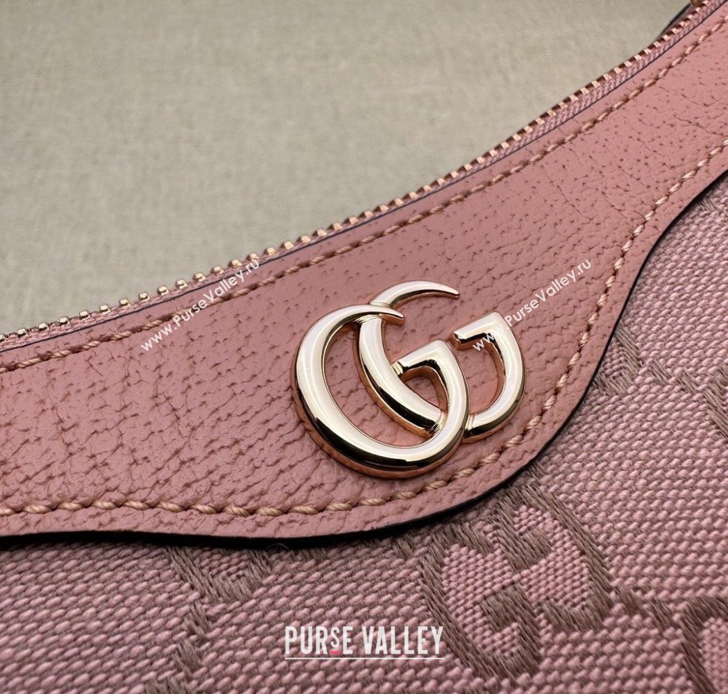 Gucci Ophidia Small Shoulder Bag in GG Canvas and Leather Light Pink 2025 735145 (DLH-250117105)