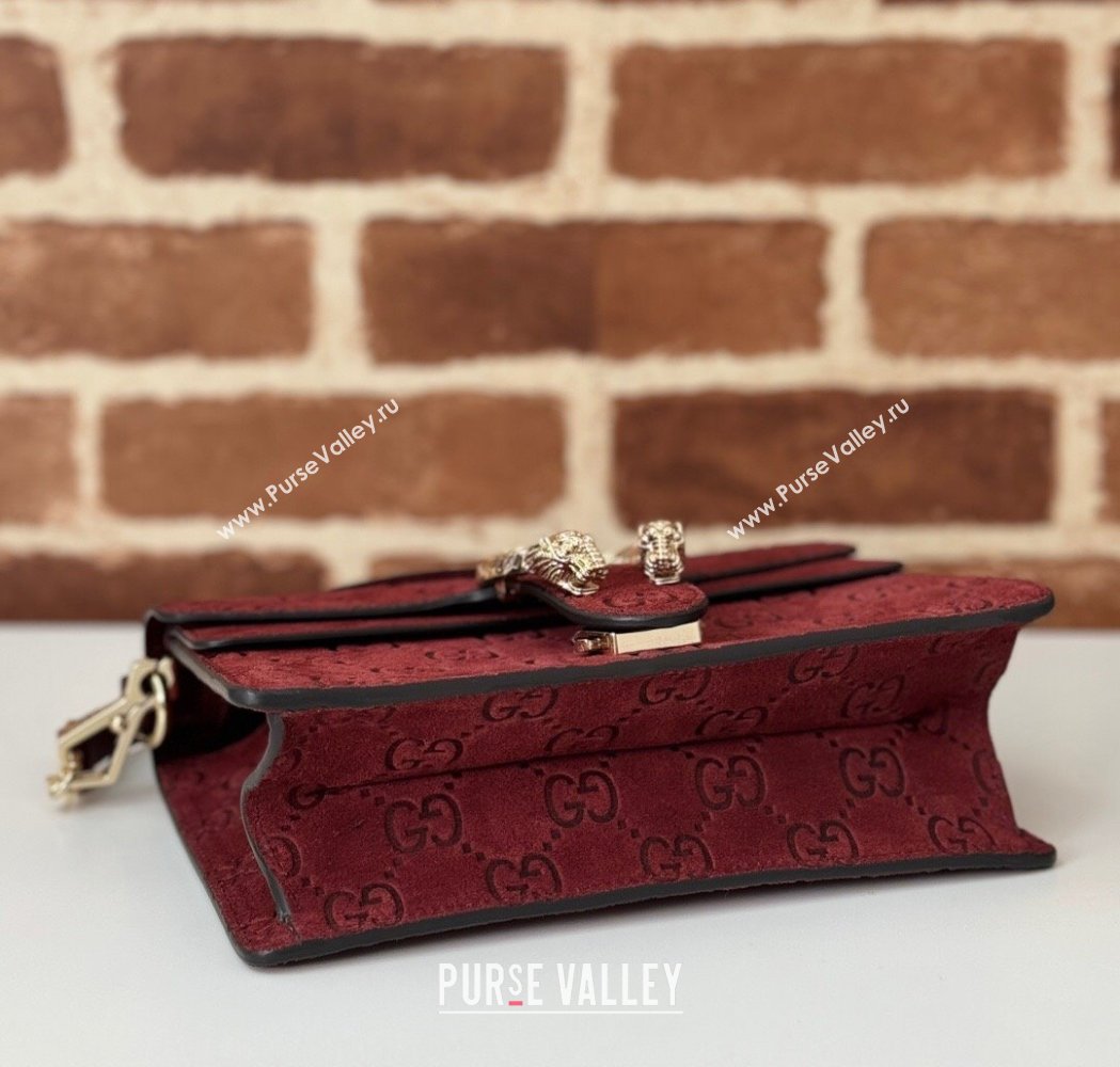 Gucci Dionysus Mini Top Handle Bag in GG Suede Red 2025 813400 (DLH-250117013)