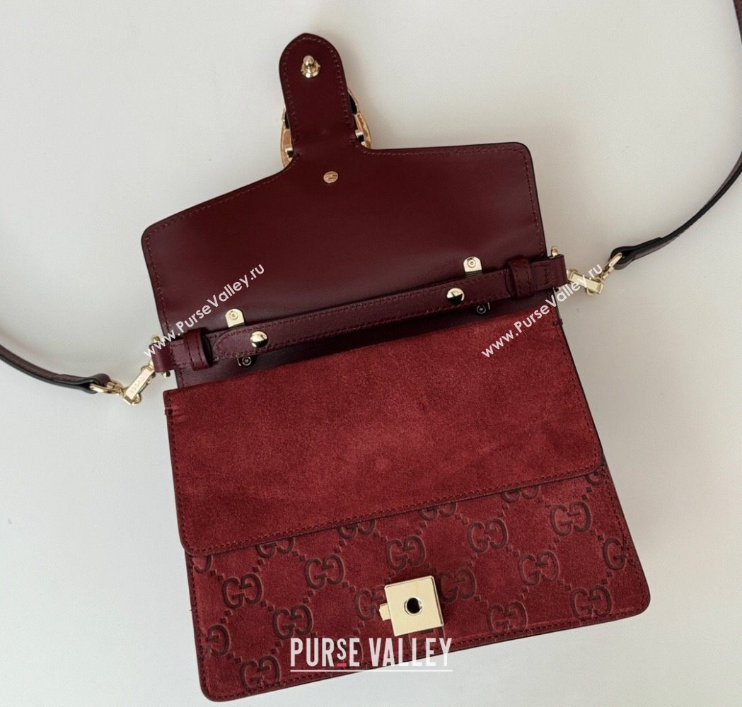 Gucci Dionysus Mini Top Handle Bag in GG Suede Red 2025 813400 (DLH-250117013)