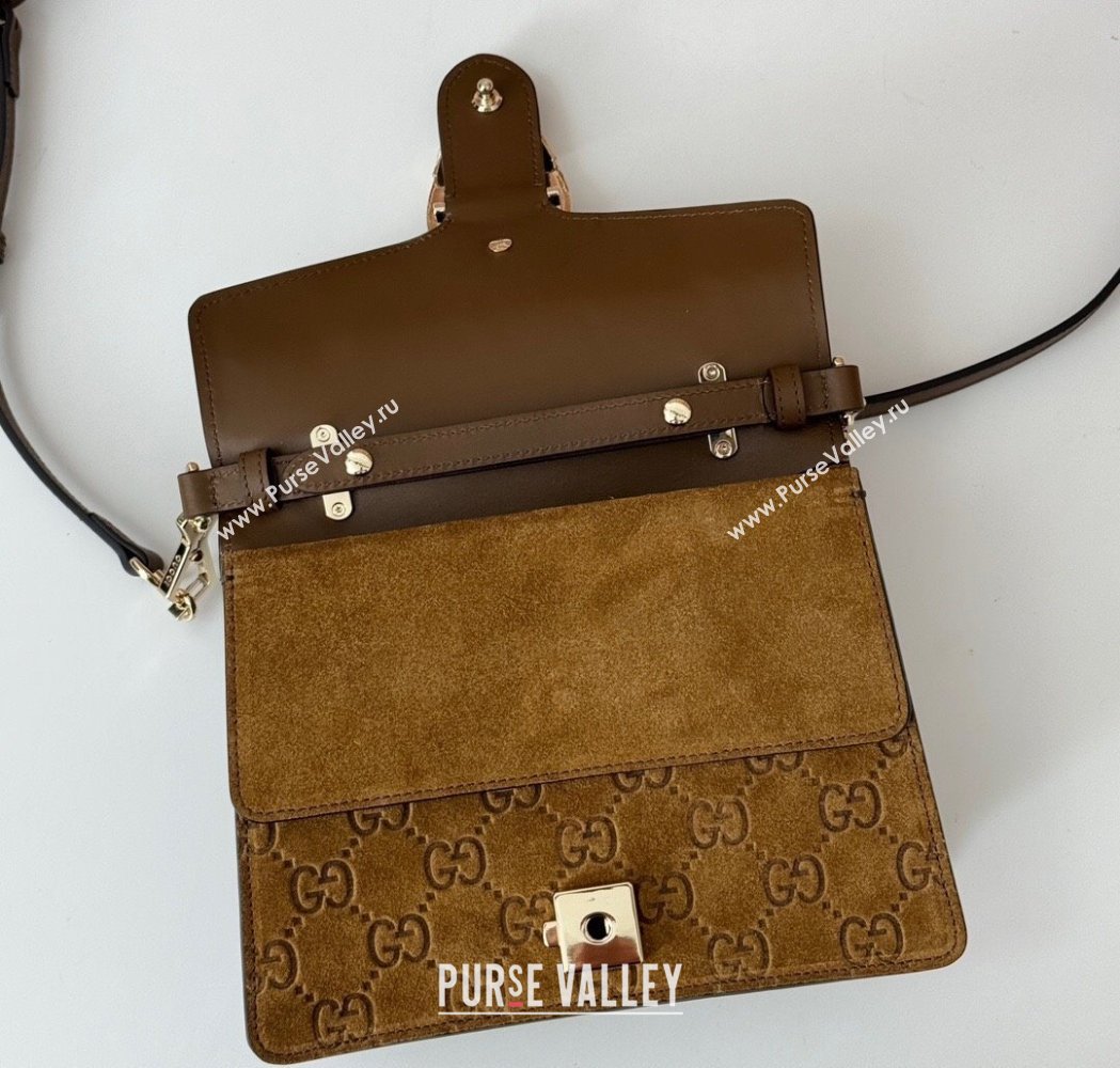 Gucci Dionysus Mini Top Handle Bag in GG Suede Brown 2025 813400 (DLH-250117015)