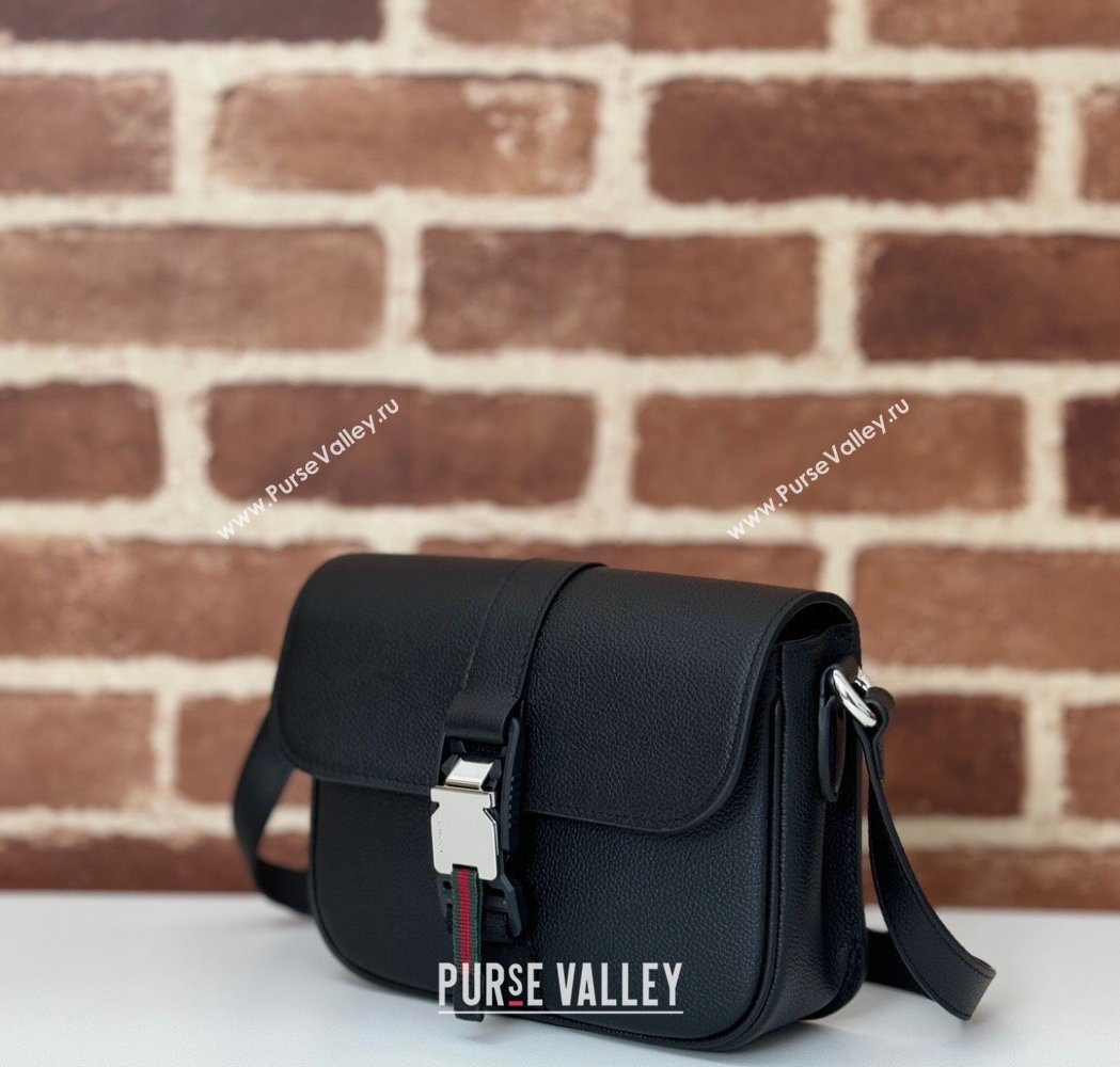 Gucci Mens Leather Super Mini Shoulder Bag Black 2025 800313 (DLH-250117055)