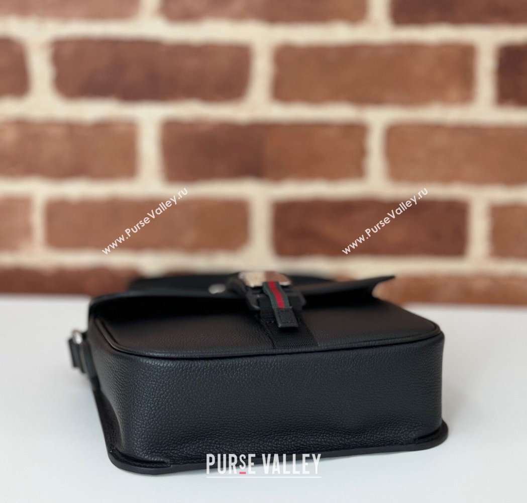 Gucci Mens Leather Super Mini Shoulder Bag Black 2025 800313 (DLH-250117055)
