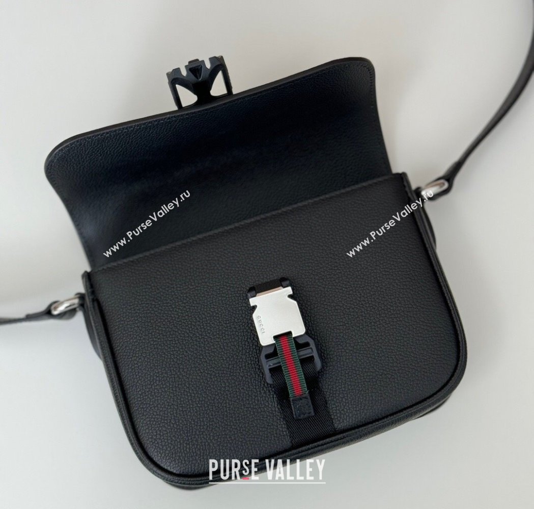 Gucci Mens Leather Super Mini Shoulder Bag Black 2025 800313 (DLH-250117055)