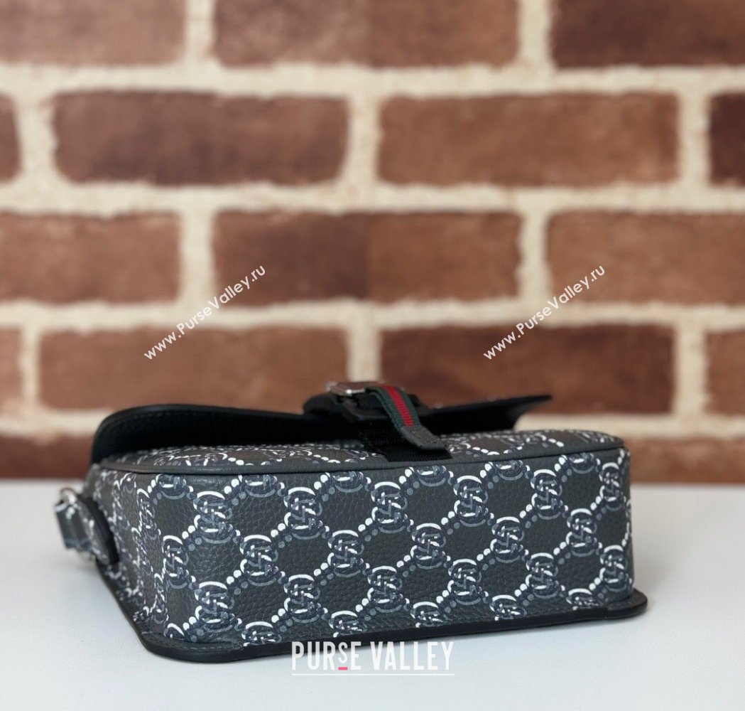 Gucci Mens GG Shadow Leather Super Mini Shoulder Bag Dark Grey 2025 800313 (DLH-250117056)