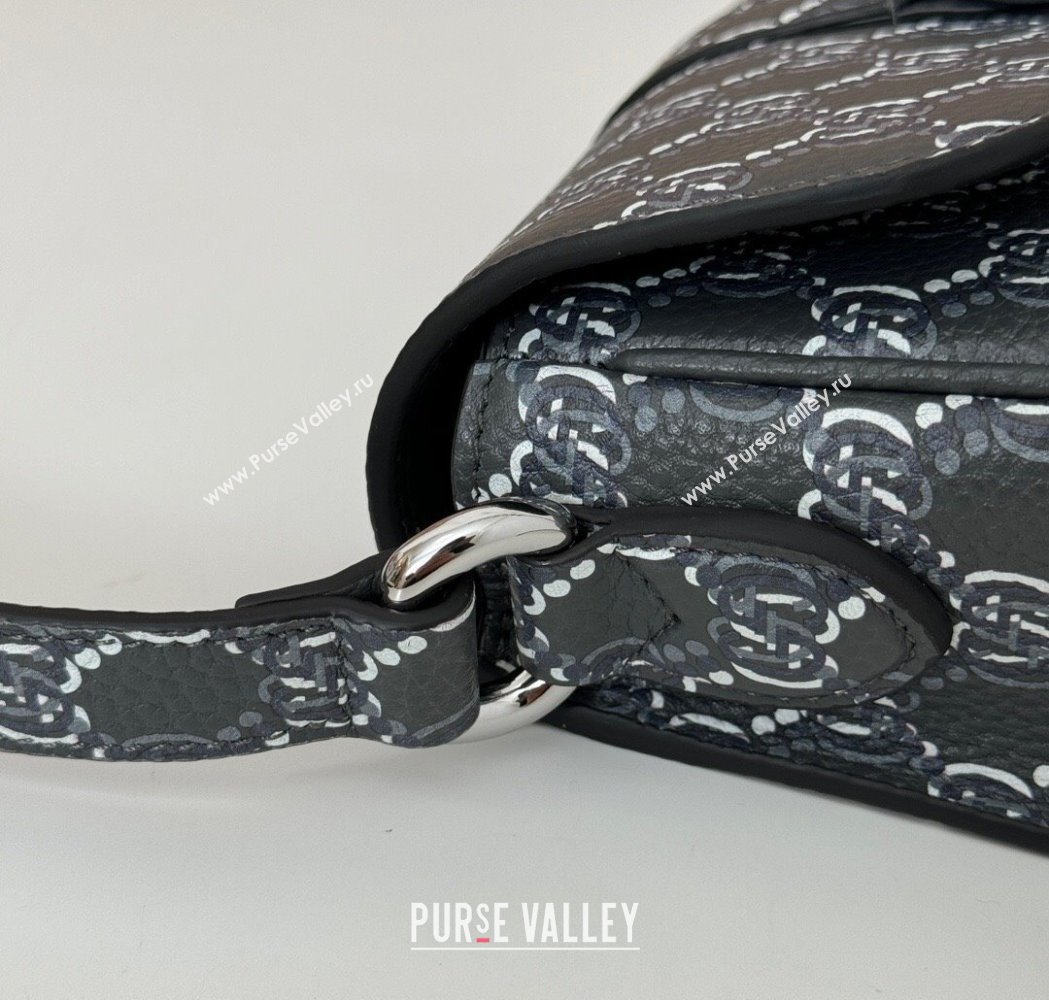 Gucci Mens GG Shadow Leather Super Mini Shoulder Bag Dark Grey 2025 800313 (DLH-250117056)