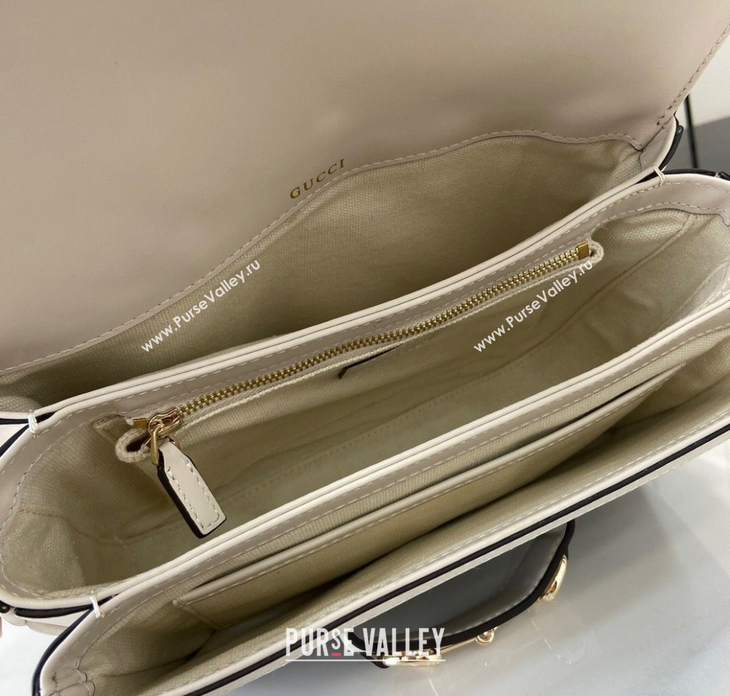 Gucci Horsebit 1955 GG Canvas Soft Small Shoulder Bag White 2025 815178 (XLU-250117017)