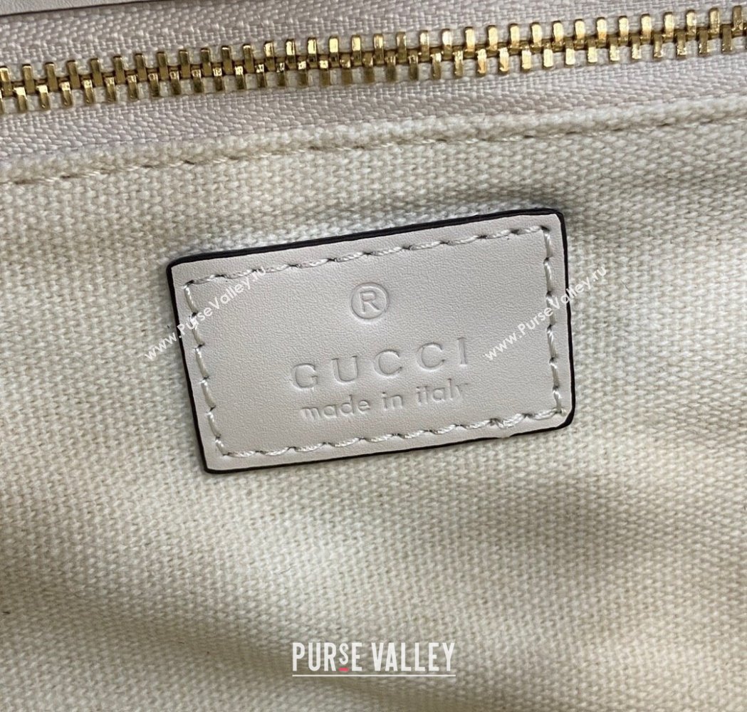 Gucci Horsebit 1955 GG Canvas Soft Small Shoulder Bag White 2025 815178 (XLU-250117017)