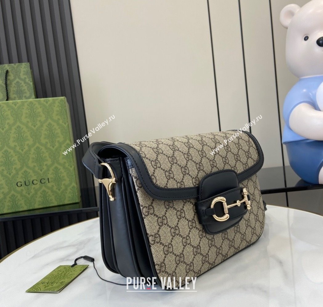 Gucci Horsebit 1955 GG Canvas Soft Small Shoulder Bag Black 2025 815178 (XLU-250117018)